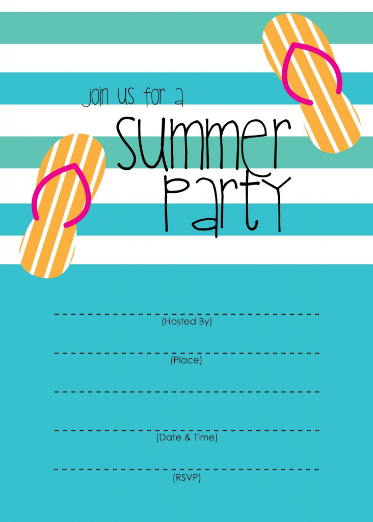 Summer Party Invitation – Free Printable | End Of Year Party Ideas | Free Printable Pool Party Invitation Cards