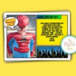Super Hero Thank You Cards Custom Printable Digital File Birthday | Spiderman Thank You Cards Printable