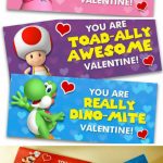 Super Mario Inspired Printable Valentine's Day Cards / Treat Bag | Printable Mario Valentines Cards