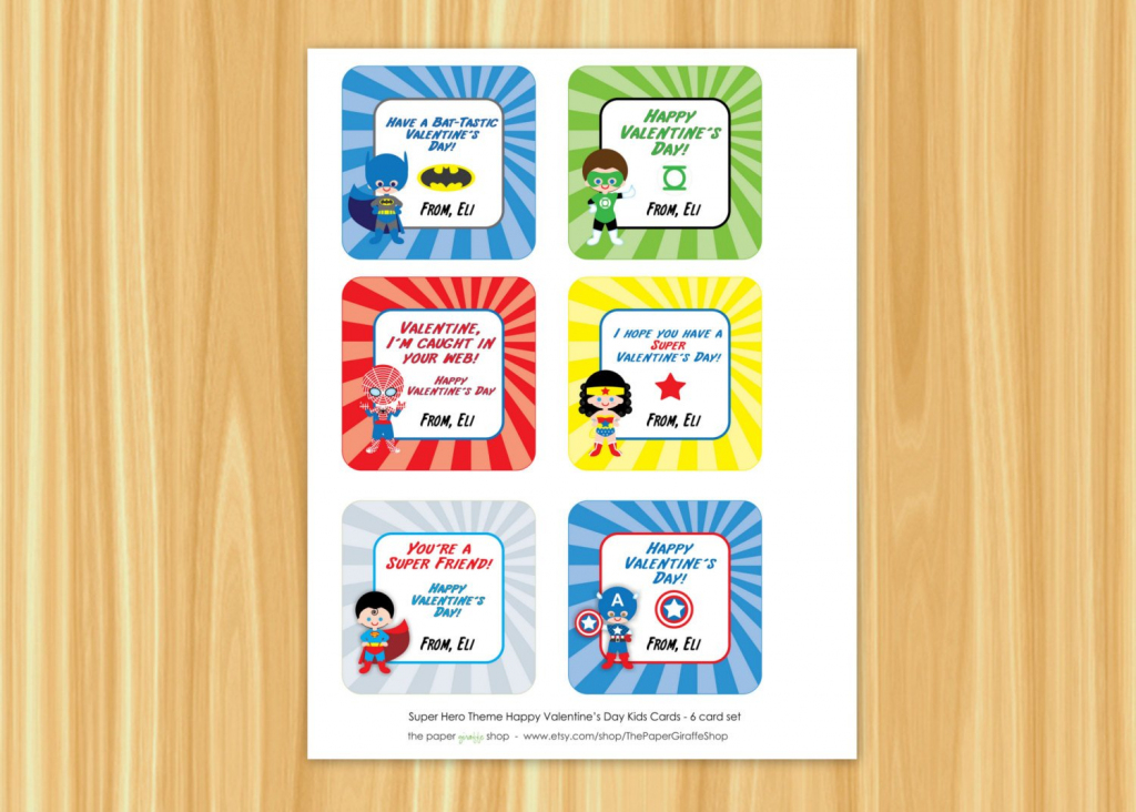 Superhero Valentine Cards For Kids Superman Spiderman | Etsy | Free Printable Superman Valentine Cards