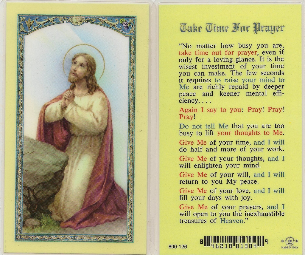 Take Time For Prayer | Printable Catholic Prayer Cards