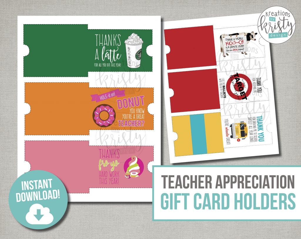 Teacher Appreciation Gift Card Holders Printable File | Etsy | Teacher Appreciation Gift Card Holder Printable