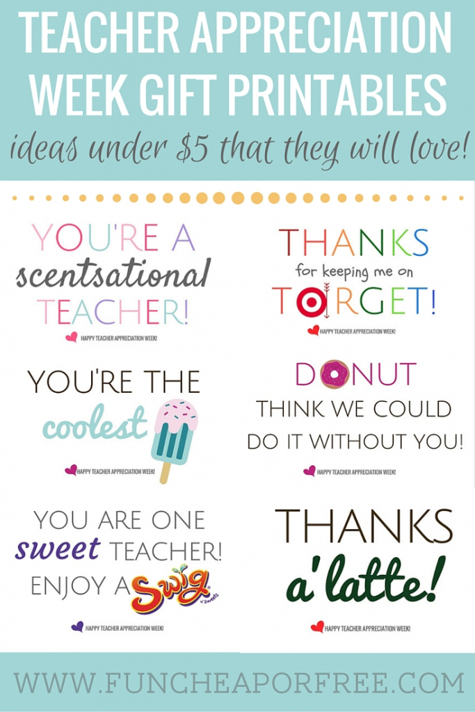 Teacher Appreciation Printables - Gifts Under $5! - Fun Cheap Or Free | Free Printable Teacher Appreciation Cards To Color