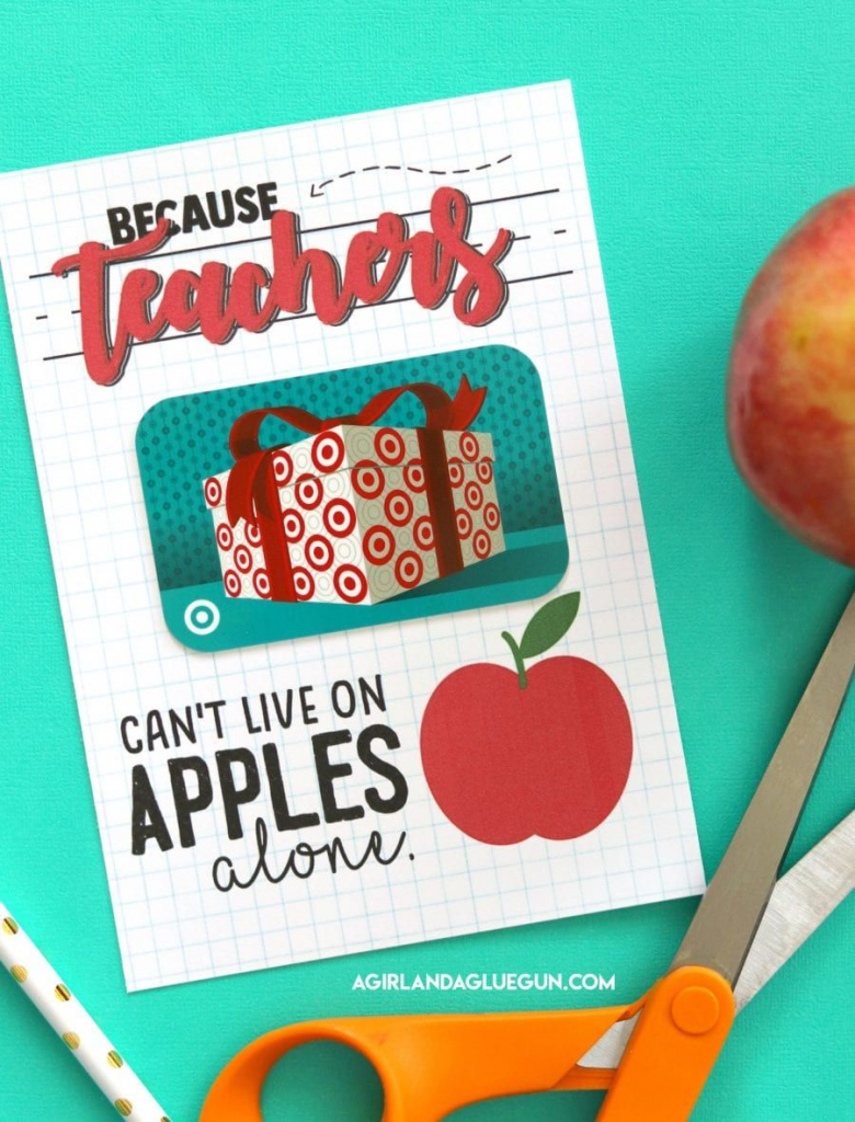 Teacher Gift Card Printable | Teacher Appreciation | Teacher Gifts | Printable National Teacher Appreciation Week Cards
