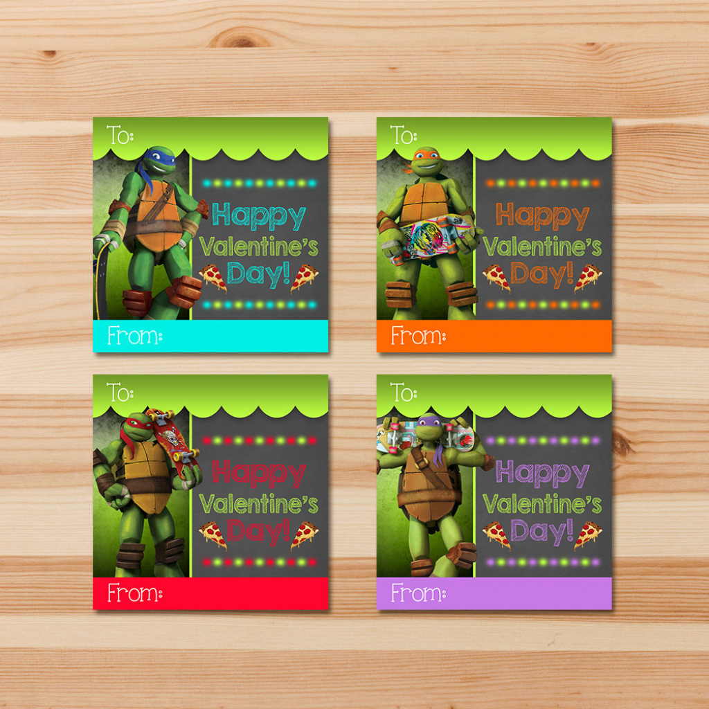 Teenage Mutant Ninja Turtle Valentine&amp;#039;s Day Cards | Etsy | Teenage Mutant Ninja Turtles Printable Valentines Day Cards