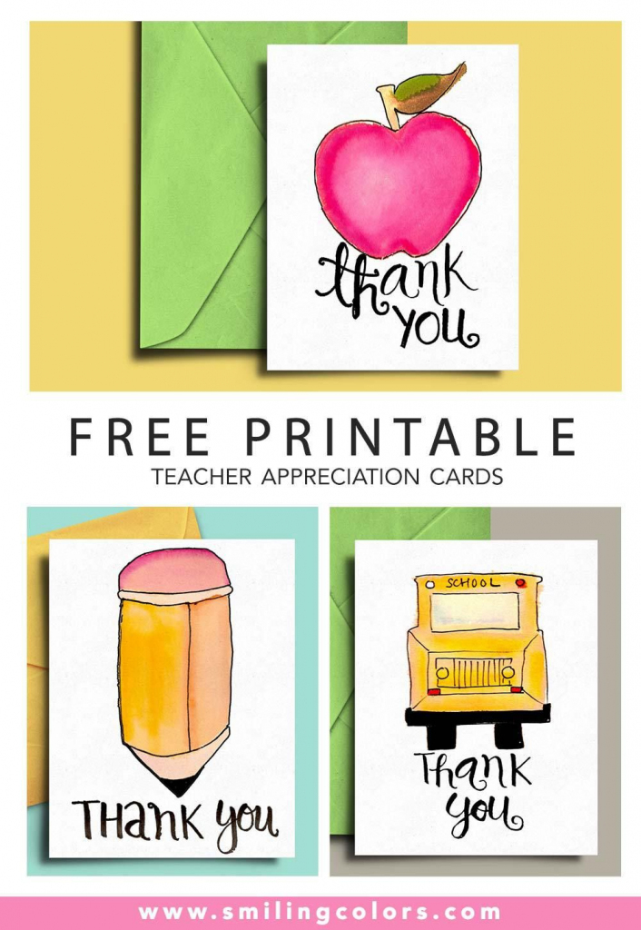 Thank You Card For Teacher And School Bus Driver With Free | Printable National Teacher Appreciation Week Cards