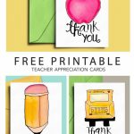 Thank You Card For Teacher And School Bus Driver With Free | Teachers Day Card Printable
