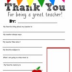 Thank You Teacher Free Printable | School Days | Teacher | Printable National Teacher Appreciation Week Cards