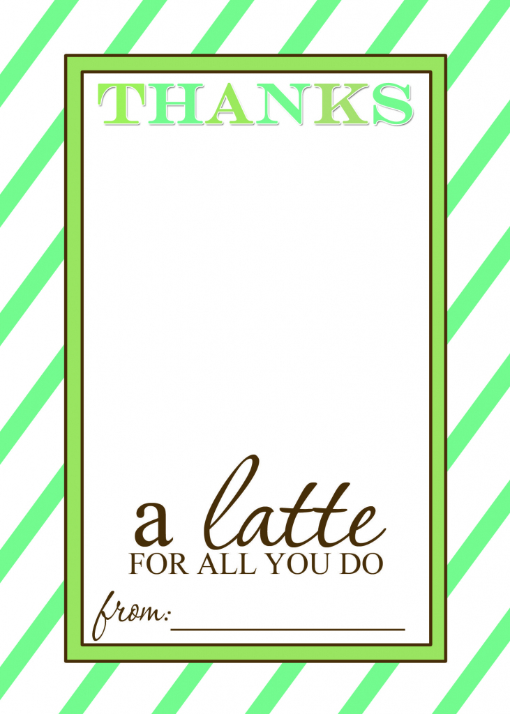 Thanks A Latte Free Printable Gift Card Holder Teacher Gift | Craft | Thanks A Latte Free Printable Card