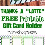 Thanks A Latte Free Printable Gift Card Holder Teacher Gift | Diy | Thanks A Latte Free Printable Card