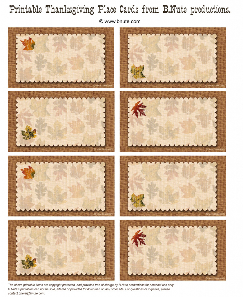 Printable Table Name Cards For Thanksgiving Printable Card Free