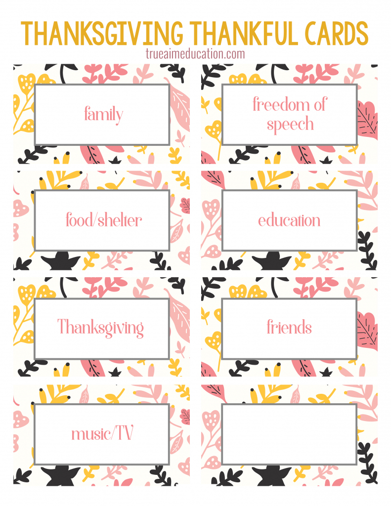Thanksgiving Thankfulness With Free Printable Cards | Free Printable Picture Cards