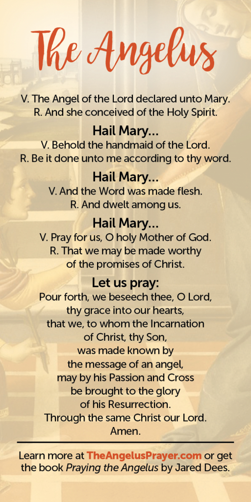The Angelus Prayer Card | The Angelus Prayer | Angelus Prayer Card Printable