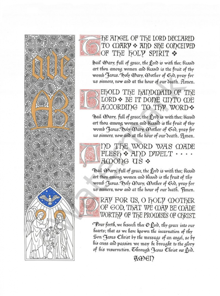 Angelus Prayer Printable