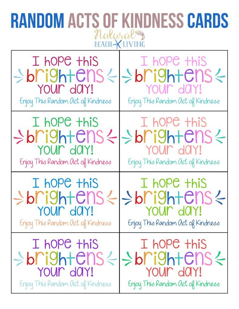 The Best Random Acts Of Kindness Printable Cards Free | Parenting | Free Printable Kindness Cards