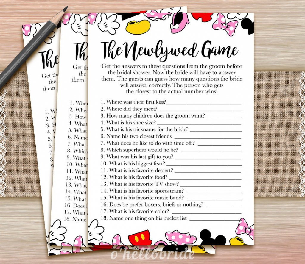 The Newlywed Game What Did The Groom Say Printable Disney | Etsy | Printable Newlywed Game Cards