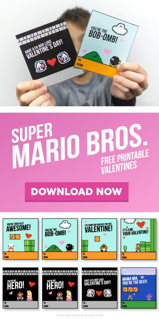 These Super Mario Valentines Printables Are Guarenteed To Be The | Printable Mario Valentines Cards