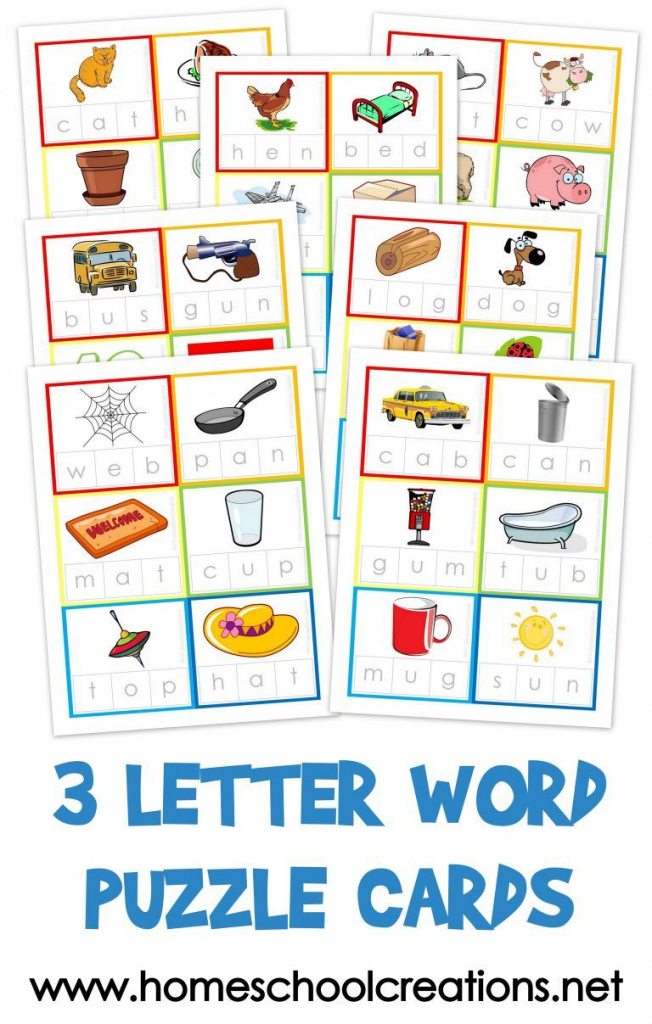 Three Letter Word Cards ~ Free Printable | Kindergarten Stuff | 3 | Cvc Picture Cards Printable