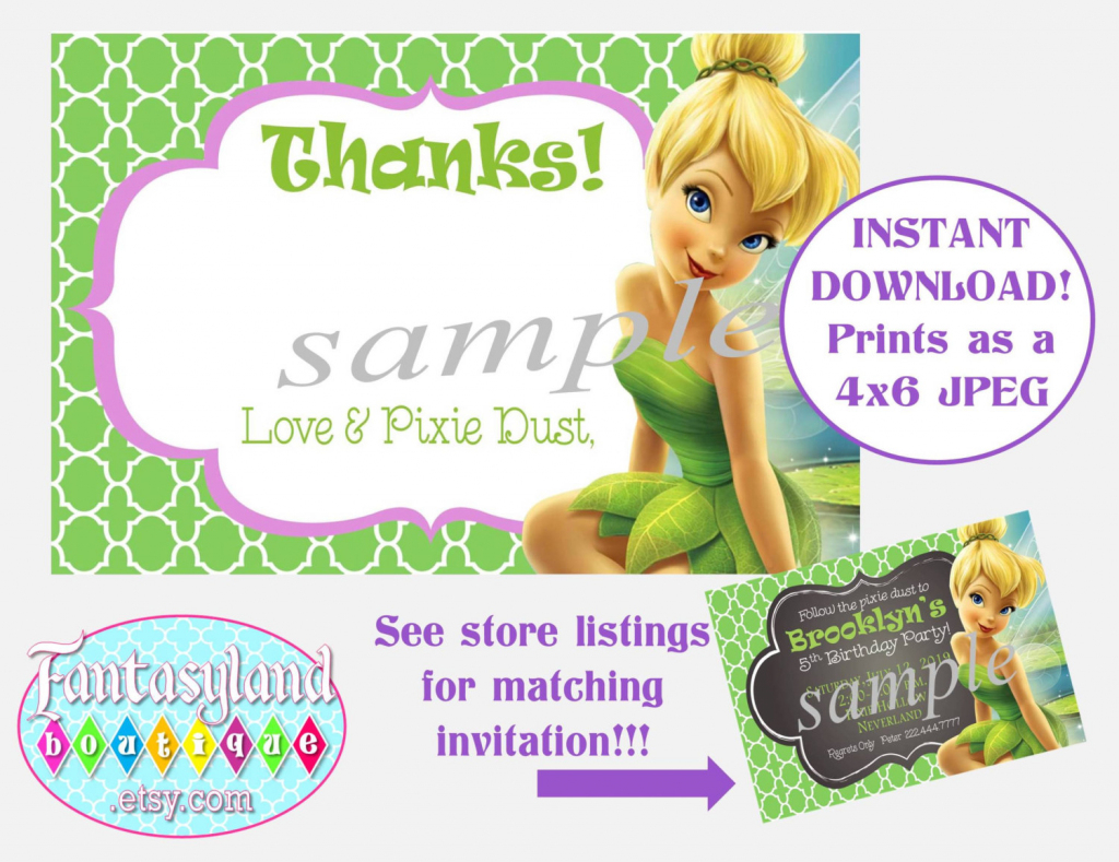 Printable Tinkerbell Thank You Cards Printable Card Free