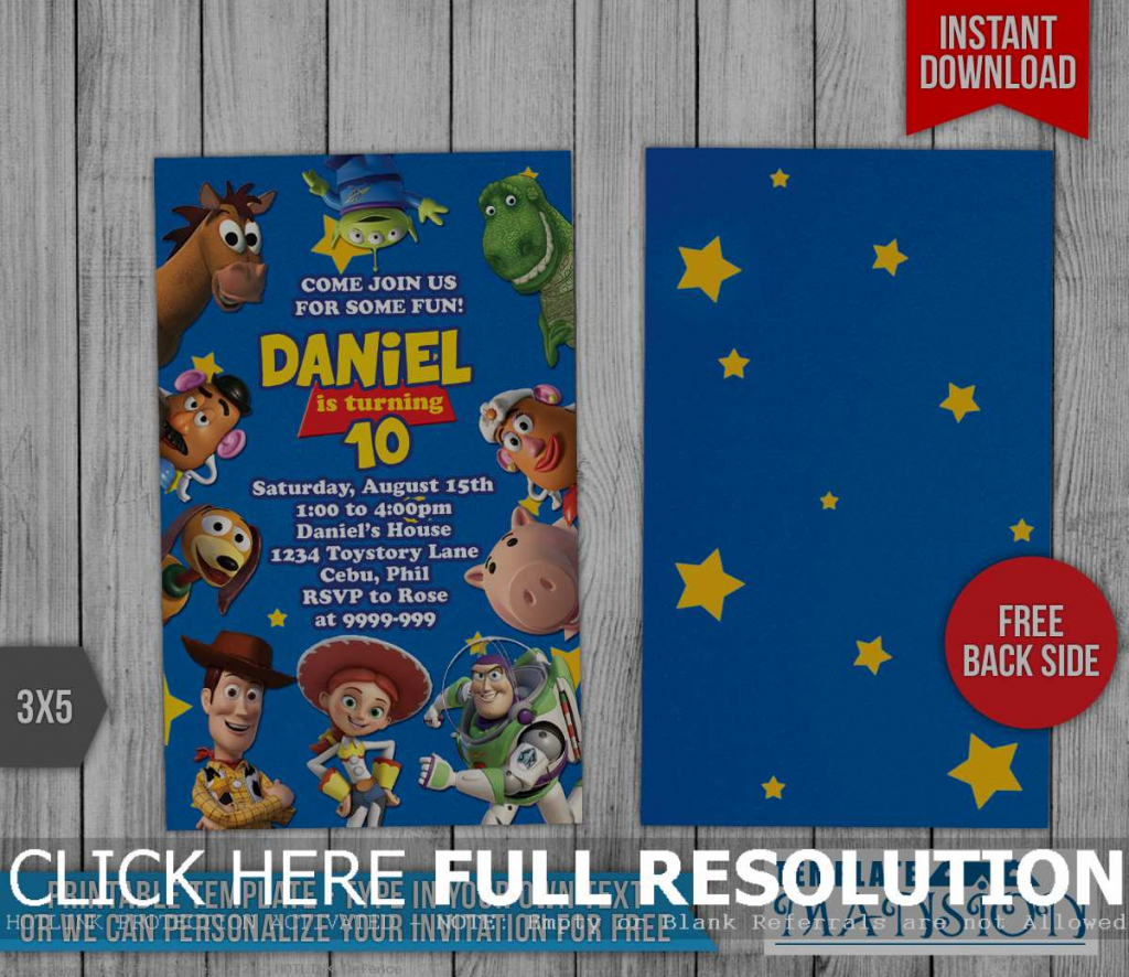 Toy Story Invitations Printable Free - Canas.bergdorfbib.co | Toy Story Birthday Card Printable Free