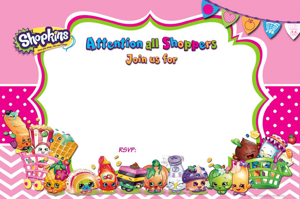 Updated - Free Printable Shopkins Birthday Invitation | Free | Free Printable Shopkins Thank You Cards