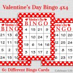 Valentine Bingo Game 60 Printable Valentine's Bingo | Etsy | Printable Valentine Bingo Cards With Numbers