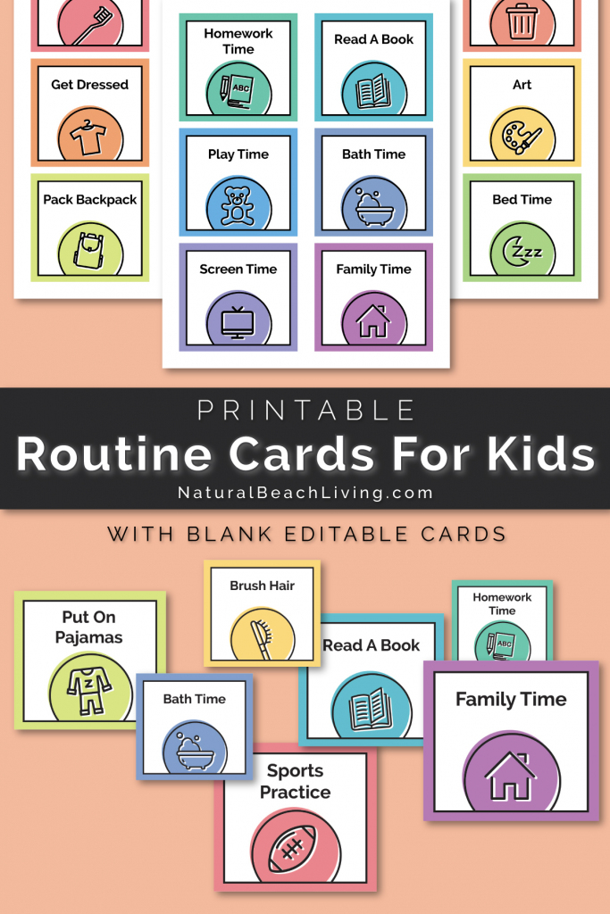 Visual Schedule - Free Printable Routine Cards - Natural Beach Living | Free Printable Schedule Cards