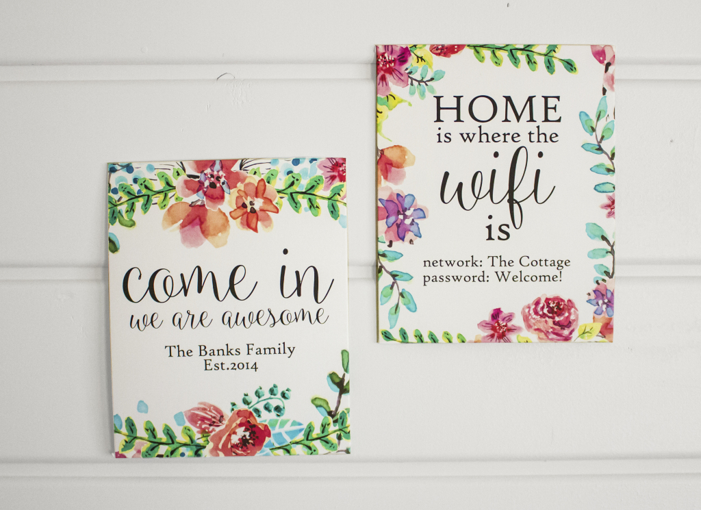 Watercolor Custom Wall Art Free Printable - Nufun Activities | Welcome Home Cards Free Printable