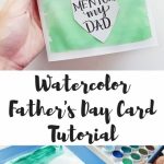 Watercolor Father's Day Card Tutorial + Free Printable | Diy | Hallmark Free Printable Fathers Day Cards