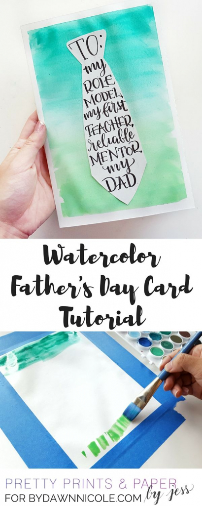 Watercolor Father&amp;#039;s Day Card Tutorial + Free Printable | Diy | Hallmark Free Printable Fathers Day Cards