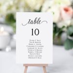 Wedding Table Number Seating Chart Cards Template, Editable Modern | Printable Wedding Seating Cards