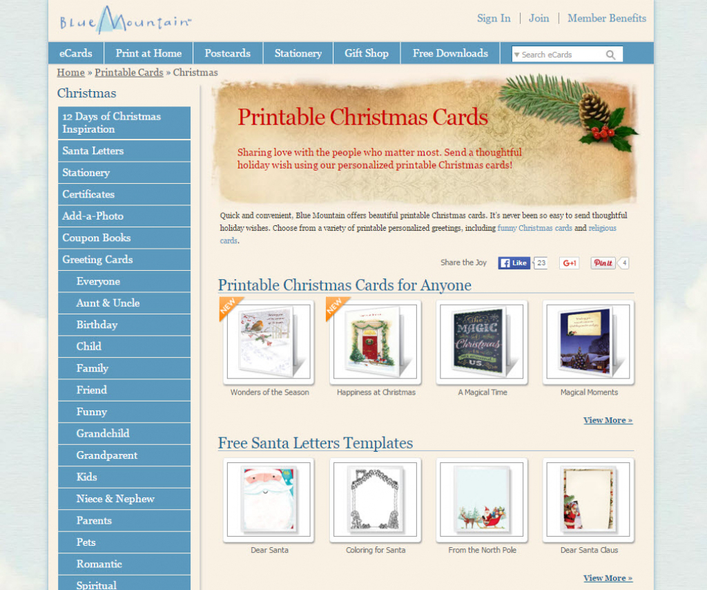 Where To Find Free Printable Christmas Card Templates – Printer | Blue Mountain Printable Christmas Cards