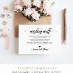 Wishing Well Insert Card Printable, 100% Editable, Instant Download | Free Printable Enclosure Cards