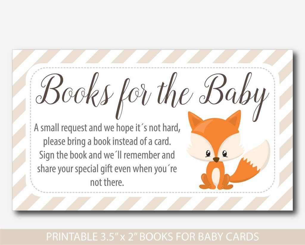 Woodland Bring A Book Instead Of A Card Inserts, Woodland Baby | Please Bring A Book Instead Of A Card Printable