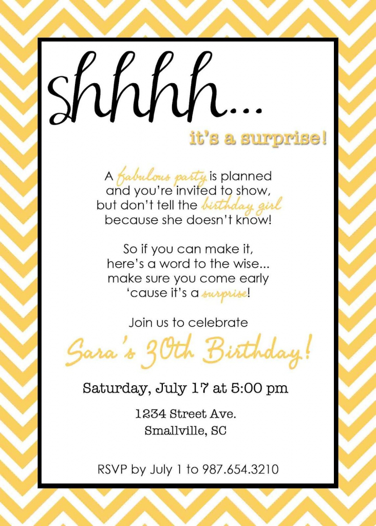 Wording For Surprise Birthday Party | Free Printable Birthday | 75Th Birthday Invitation Cards Printable