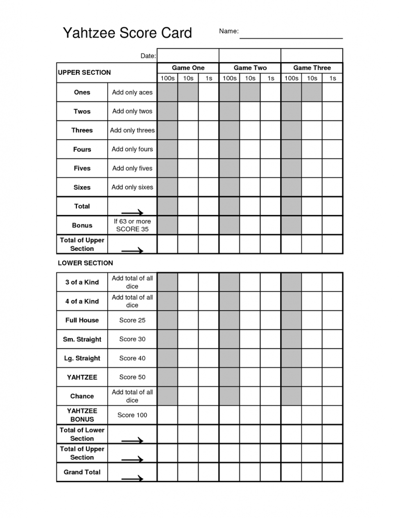 Yahtzee Score Sheets Printable | Yahtzee Score Sheets | Yahtzee | Printable Euchre Score Cards For 8 Players