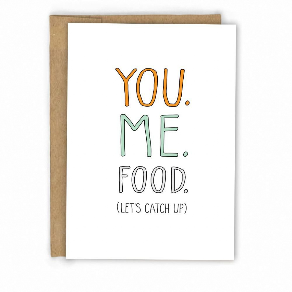 You. Me + Food! Friendship Card | Mail Time | Friendship Cards | Funny Friendship Cards Printable
